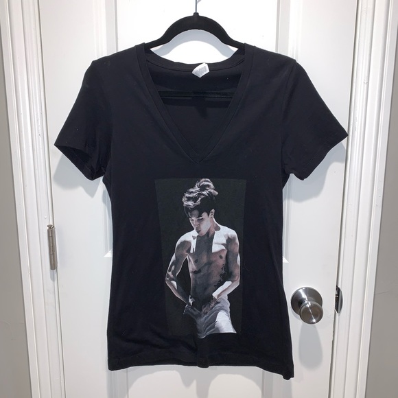 Bella Canvas Tops - Black V Neck BTS JIMIN T Shirt